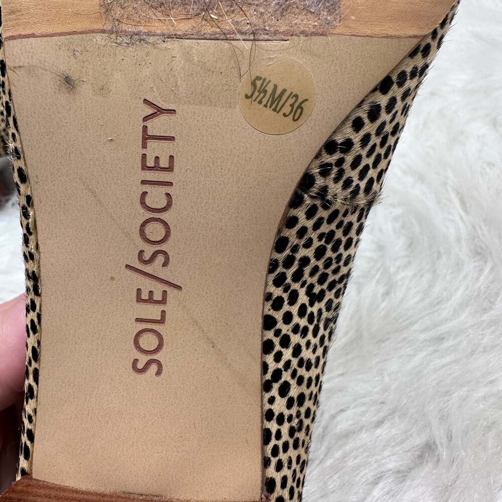Sole Society Capra Cheetah Print Calf Hair Low Block Heel Pumps - Picture 2 of 8